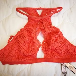 Brand new Victoria's Secret Cutout High Neck Lace Strappy Back Sheer Bralette